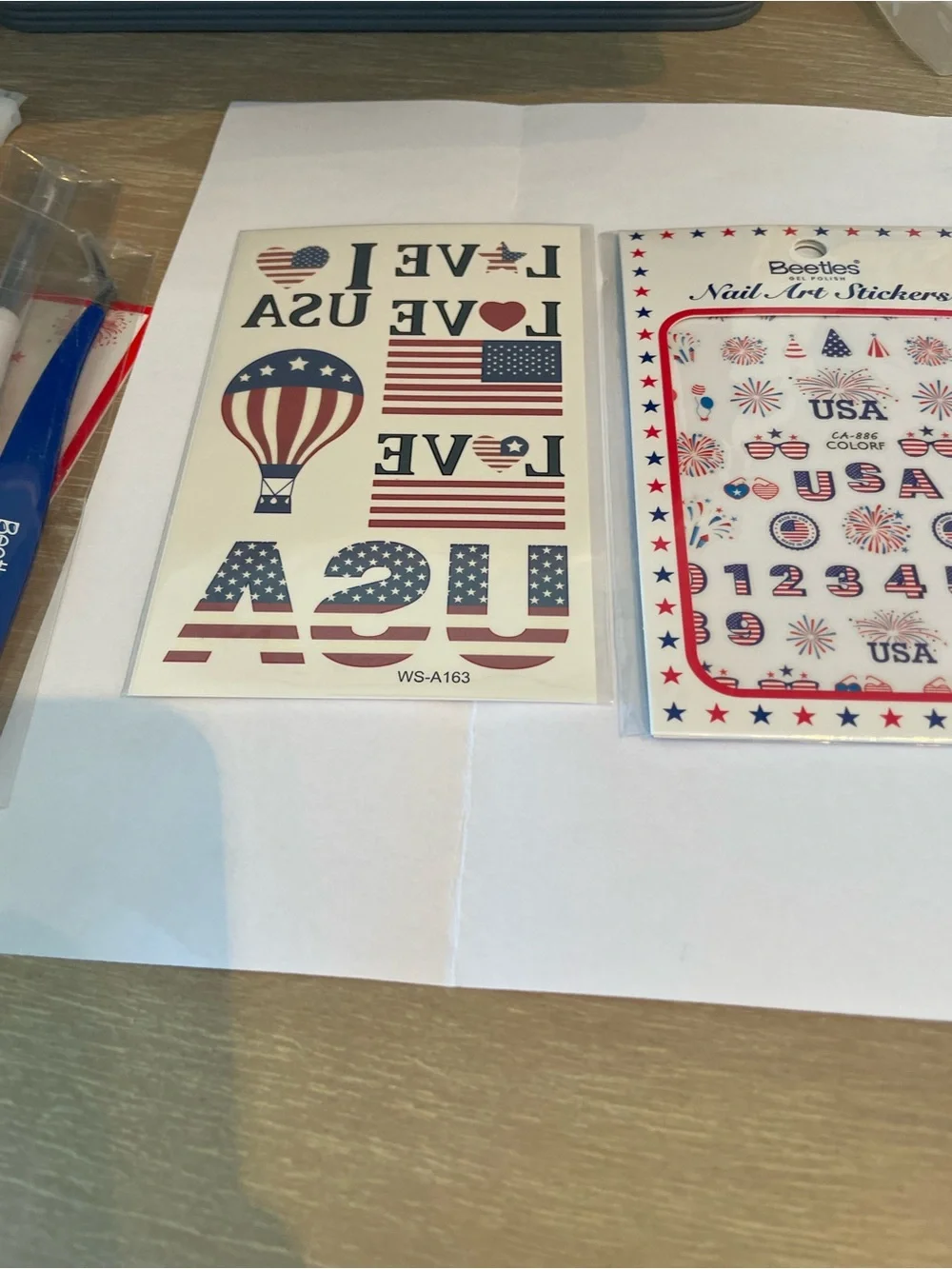 Beetles 4th of July Nails Hema-free Gel Kit With UV Nail Lamp